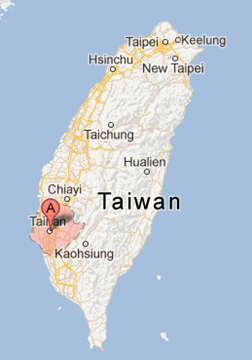 Tainan area map